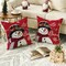 Let it Snow Snowman Christmas Red Throw Pillow Covers Set of 2, 18 x 18 Inch Winter Holiday Cushion Case Decoration for Sofa Couch